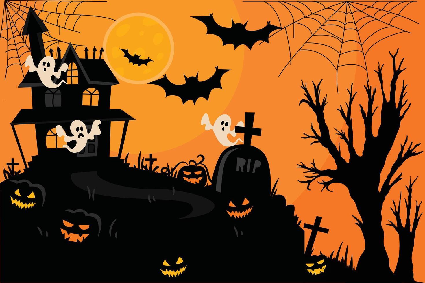 Halloween night background vector