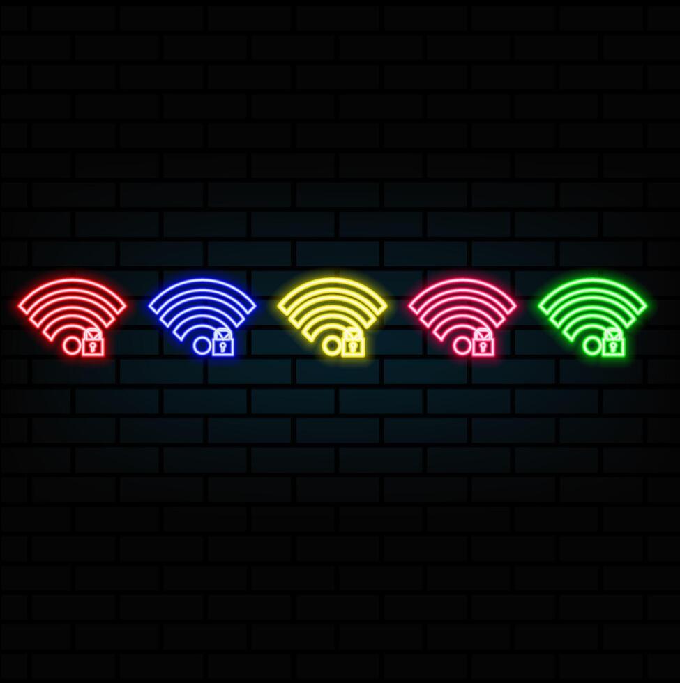 WI FI icon pink neon effect, symbol, signal, internet, connect, vector