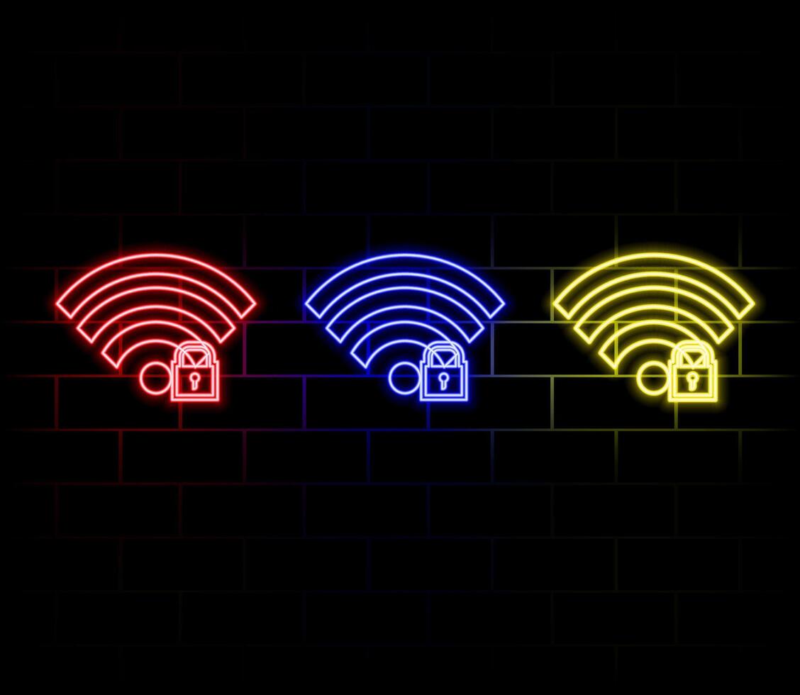 Wi-Fi Symbol Wireless wifi Networking. icon. wi fi Hotspot Hi-Tech Innovation Concept with Futuristic Blue Neon Glow in the Smoke. Business Background vector