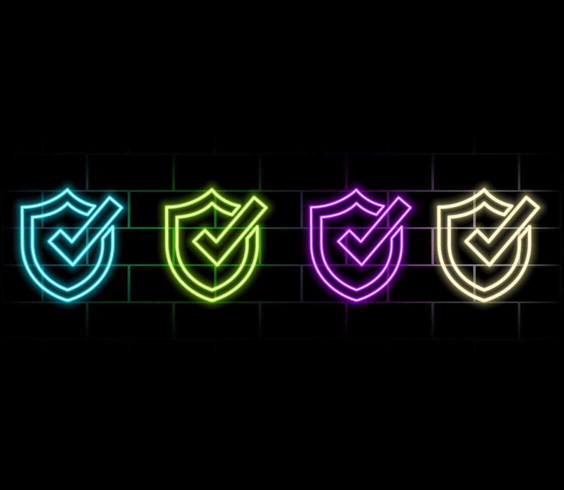 Beautiful color tick icon on a black abstract background. vector