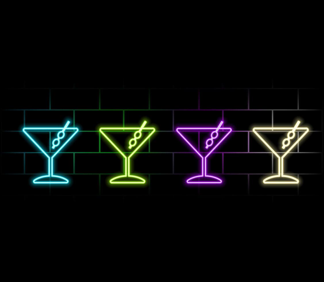 Big collection of neon signs for pub party. Cheers Neon Banner , design template, modern trend design, night neon sign, night glowing advertising, light banner, light art. vector