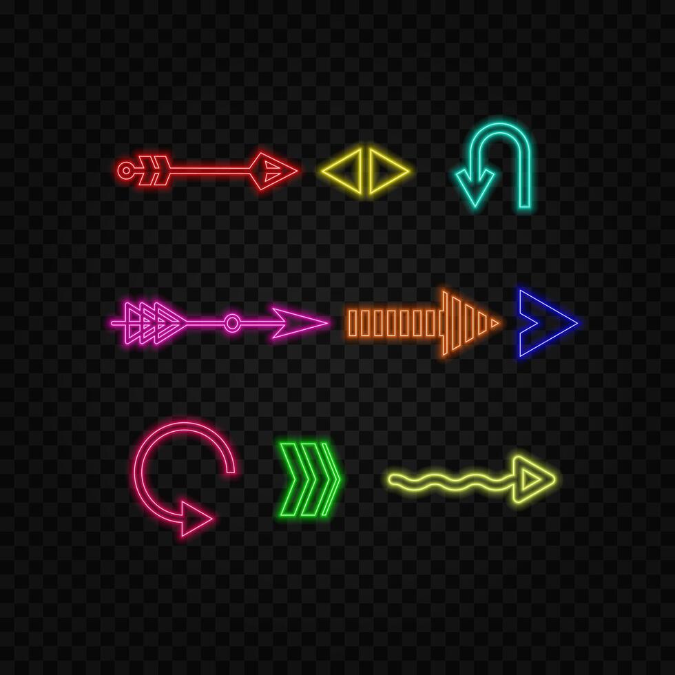 Abstract glowing neon arrow icon illustration background 4 vector