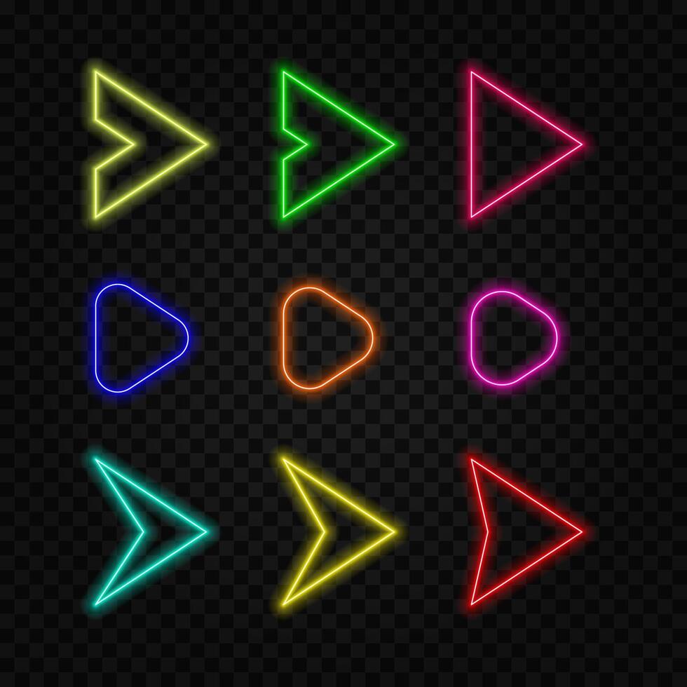 Abstract neon arrow icon illustration.7 vector