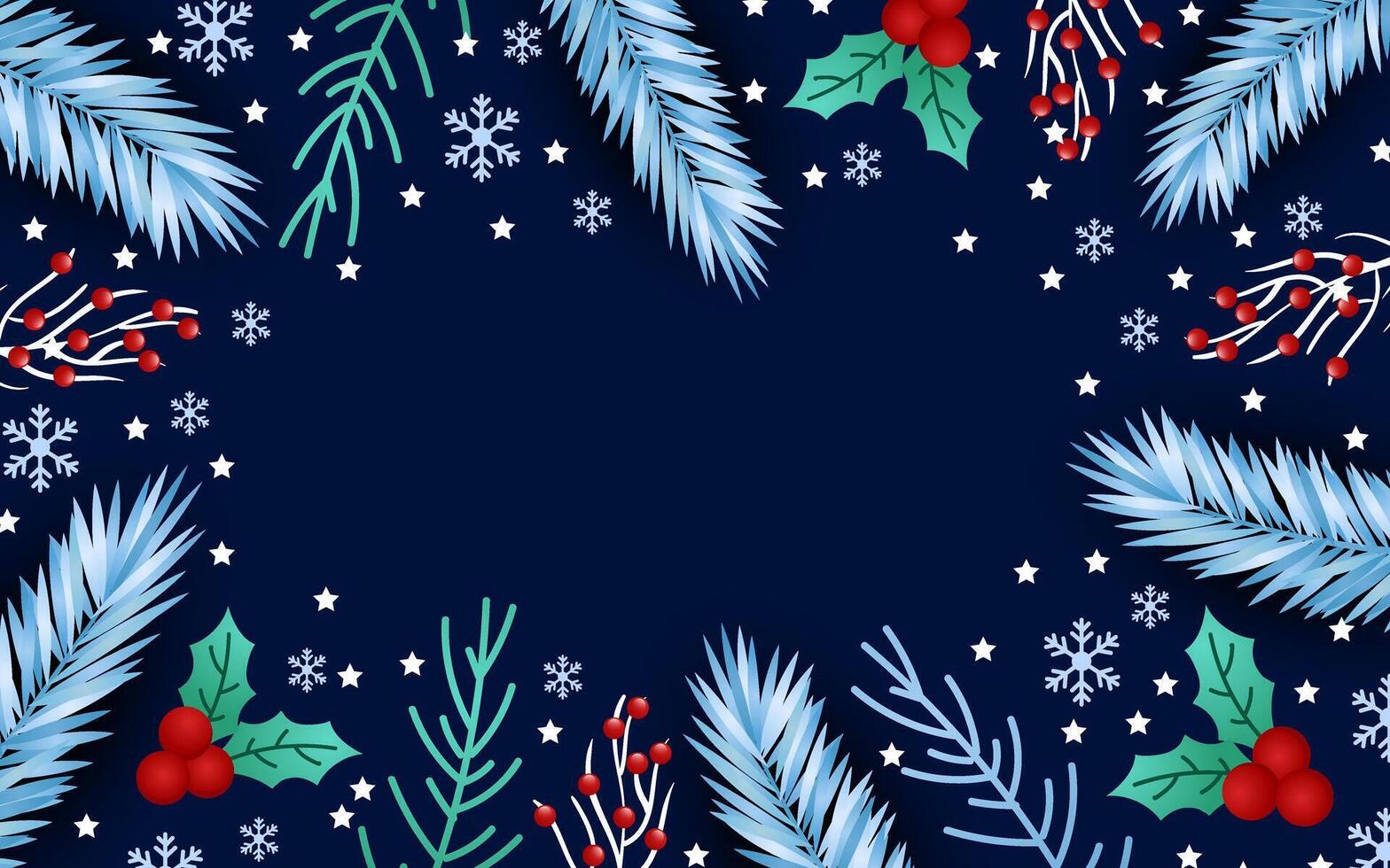 Winter Background with Floral winter vector