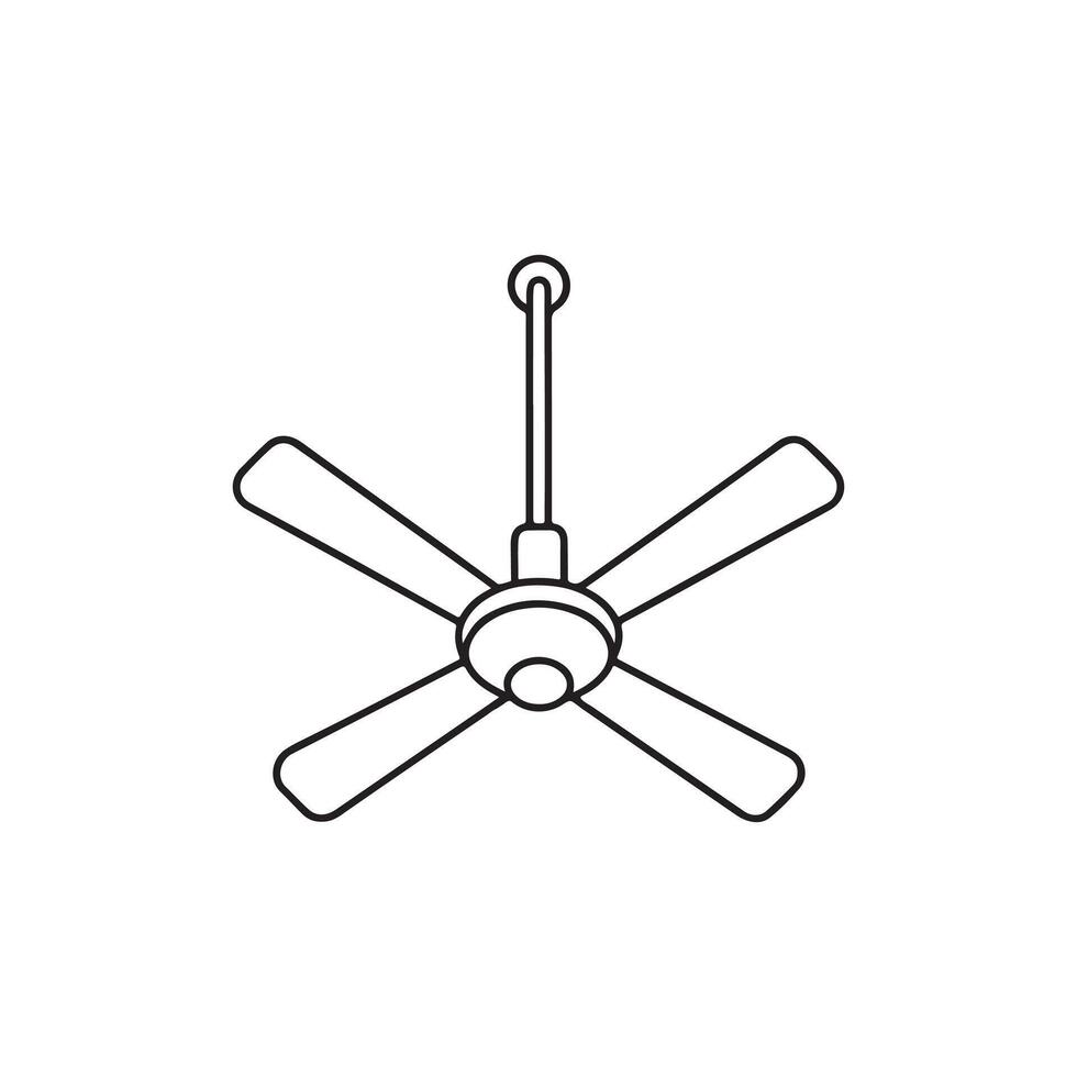 Ceiling fan outline icon, ceiling fan logo background. black ceiling fan . vector