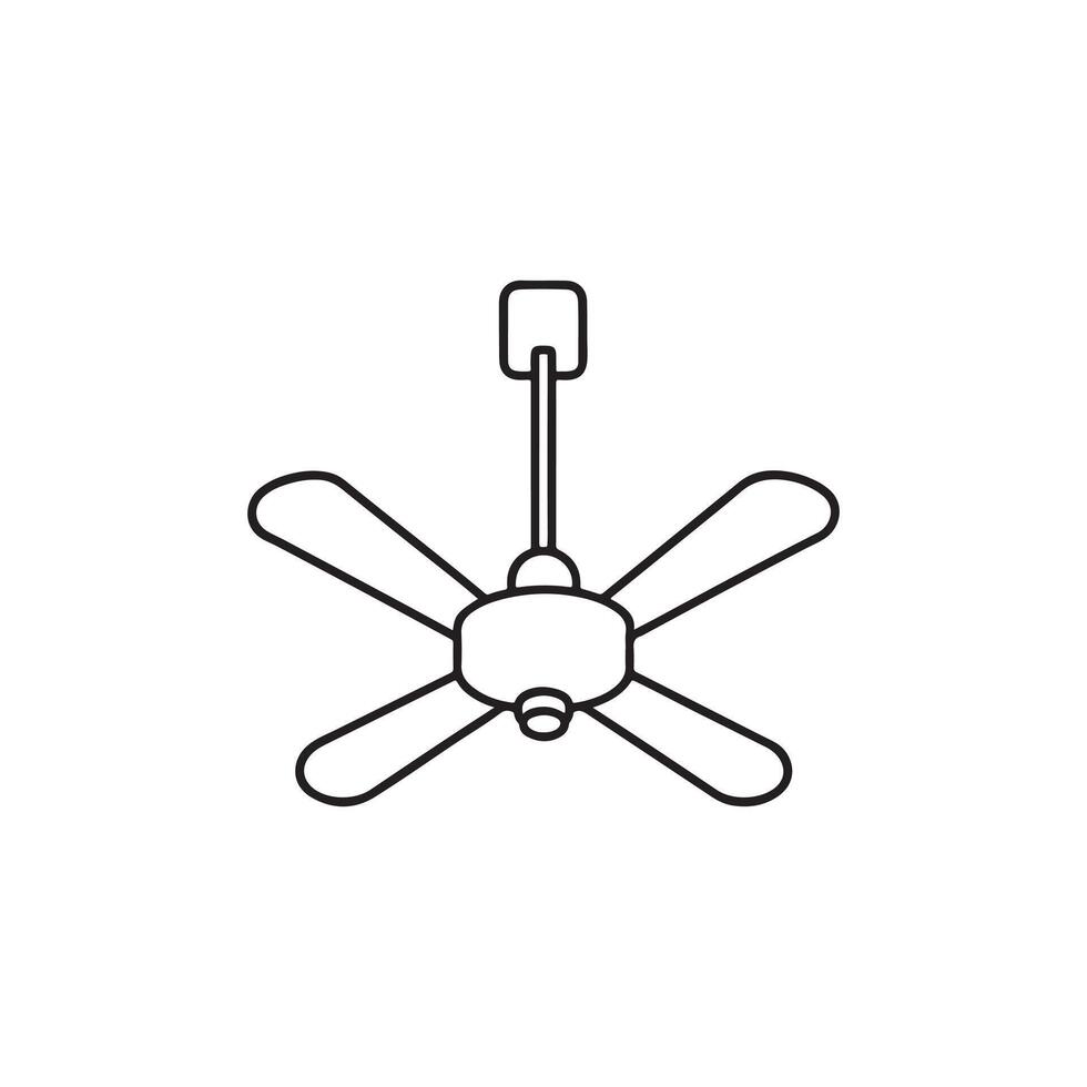 Ceiling fan outline icon. vector