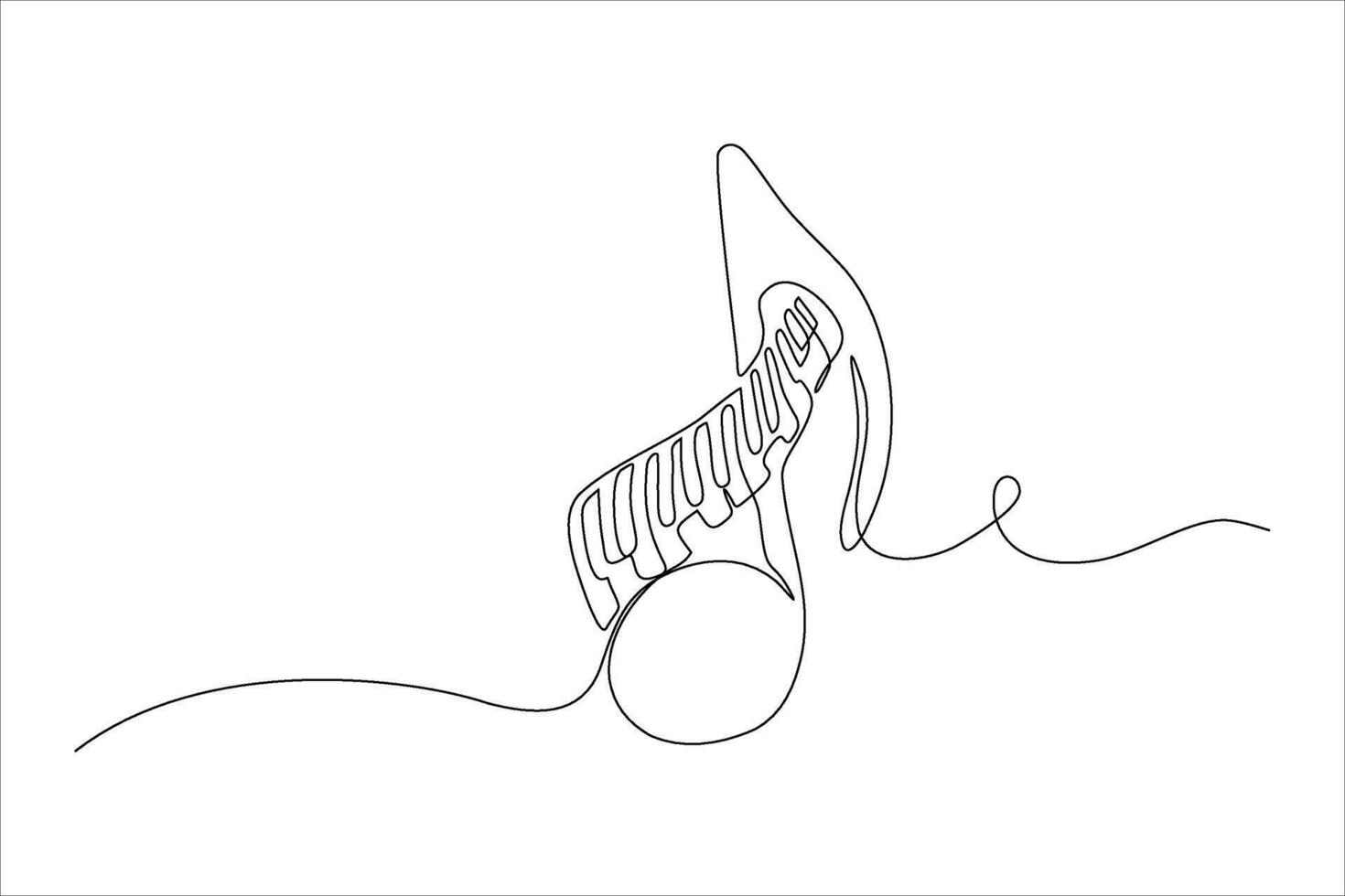 continuous line illustration of music symbol vector