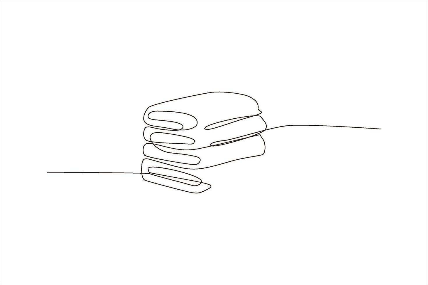 continuous line illustration of folded towel vector