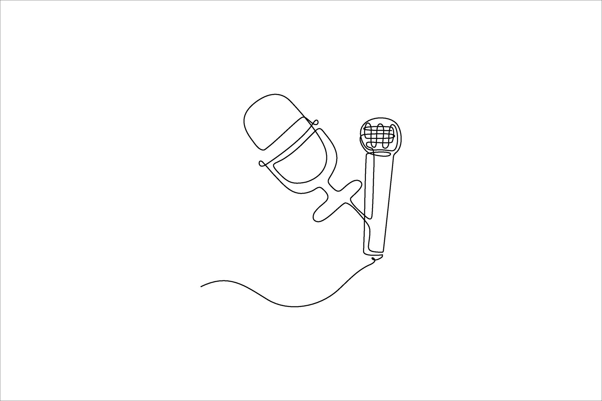 vocal mic continuous line illustration 50066164 Vector Art at Vecteezy