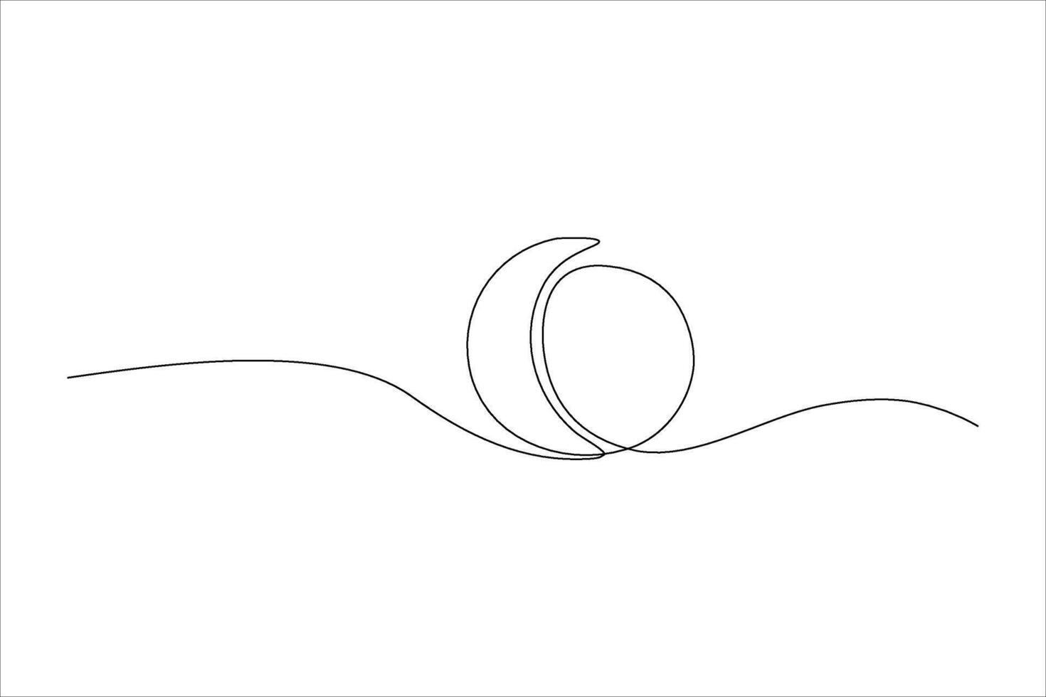 moon continuous line illustration vector