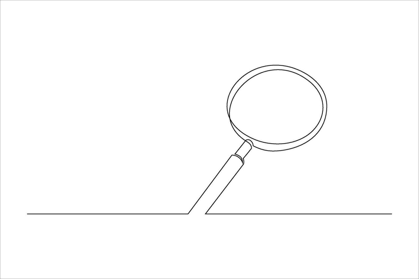 magnifying glass continuous line illustration vector