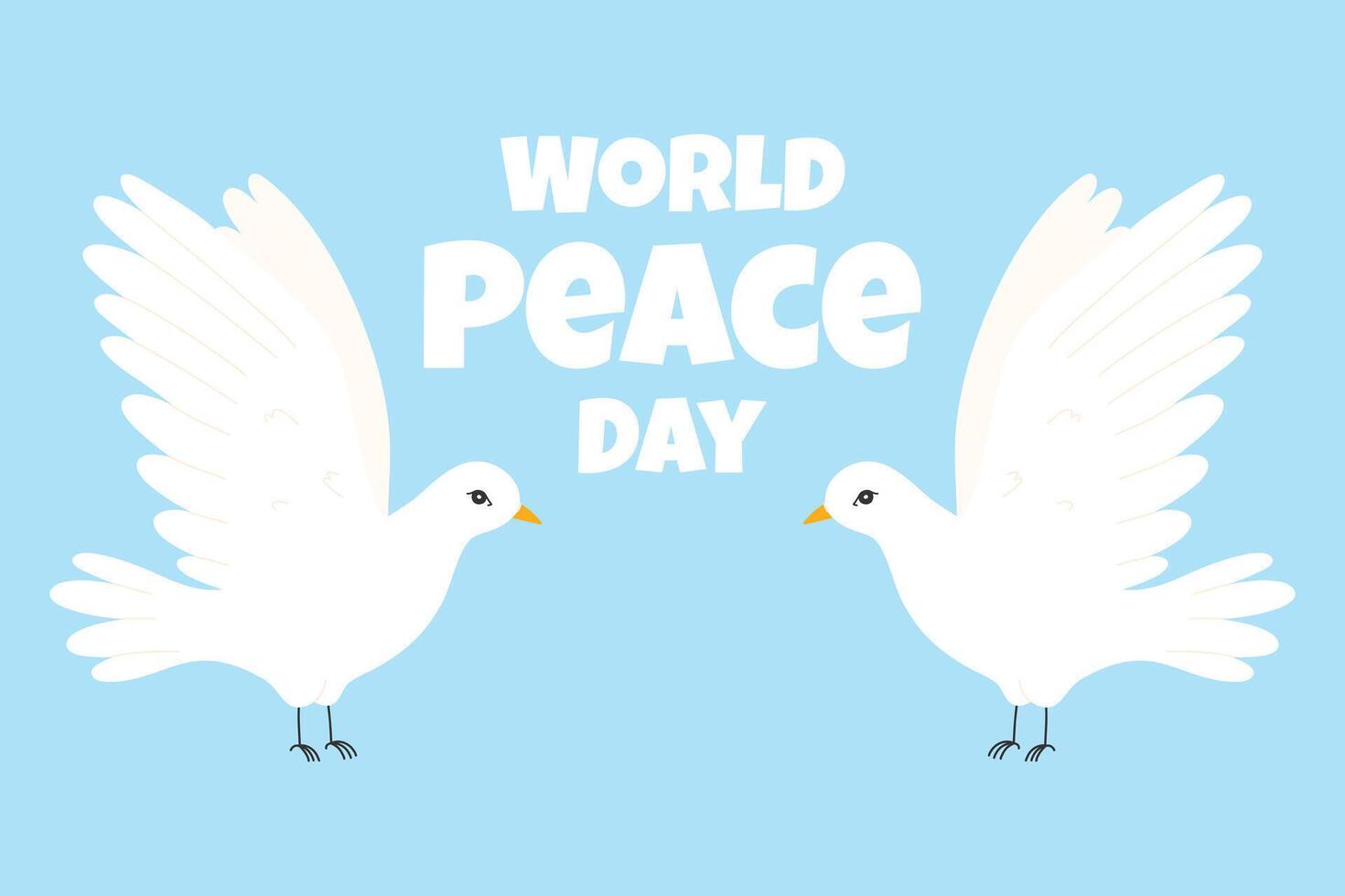 World Peace Day. Poster for peace day with dove. Flying white dove. illustration. Flat style. vector