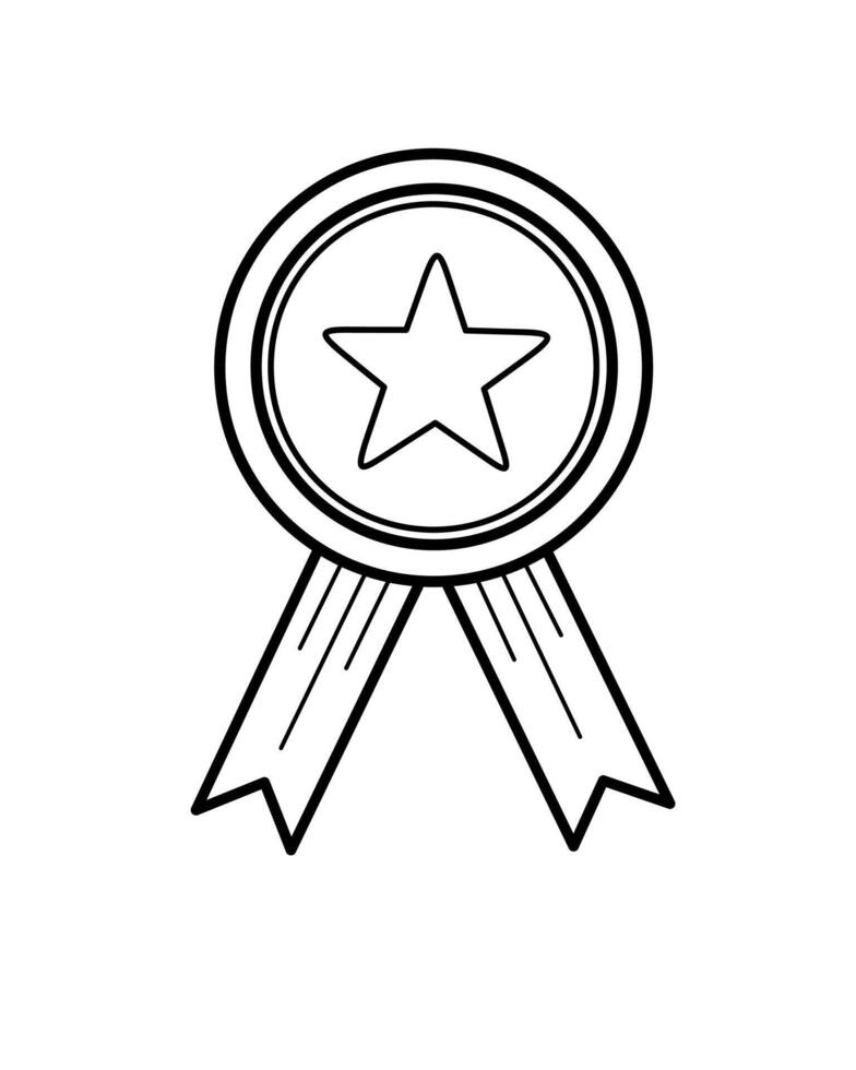 a black and white drawing of a star award vector