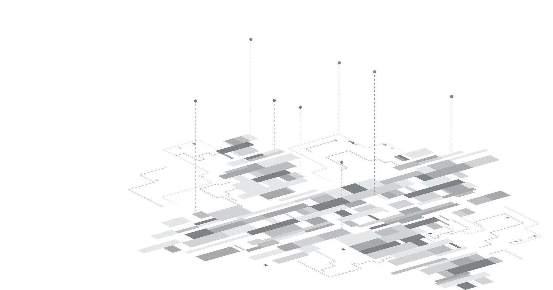 Square geometric digital technology on a white background. vector