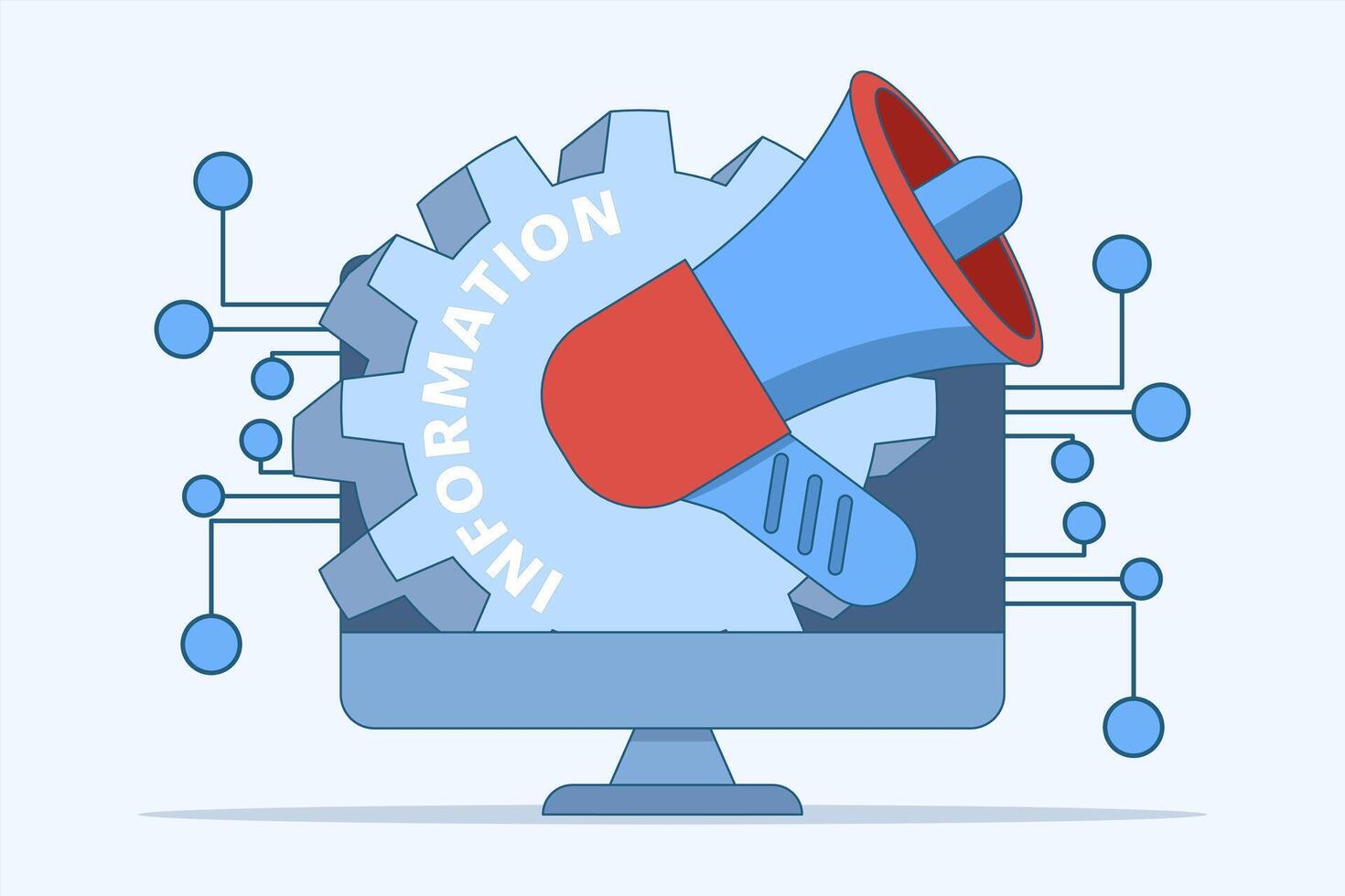 marketing automation with AI business technology. Email campaigns, lead nurturing, data analysis and personalized content. Artificial intelligence marketing automation with customer segmentation. vector