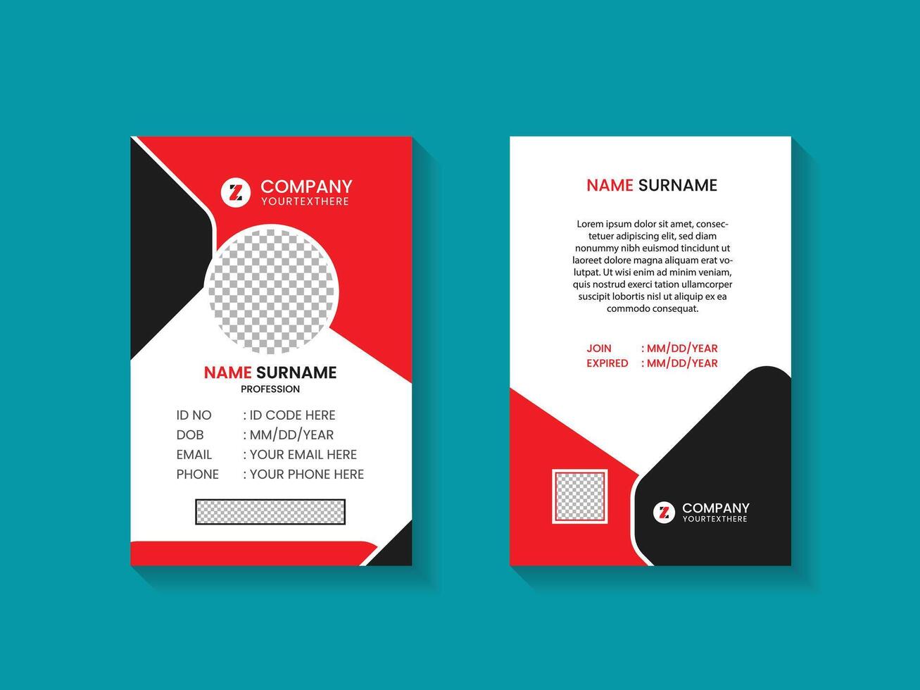 Modern and professional ID card design for identification. vector