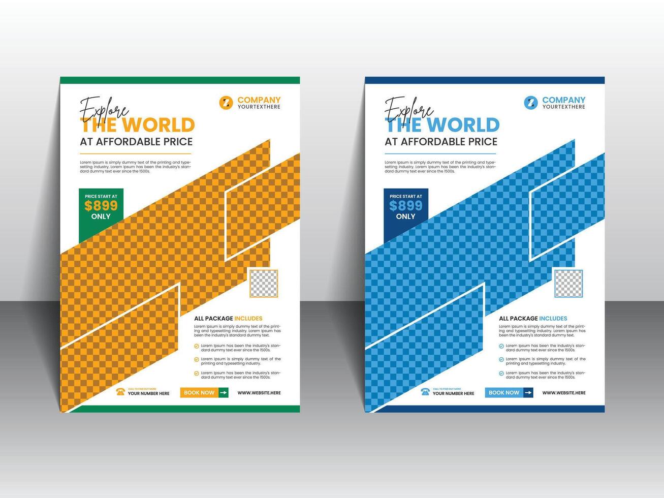 A travel flyer for exploring the world vector