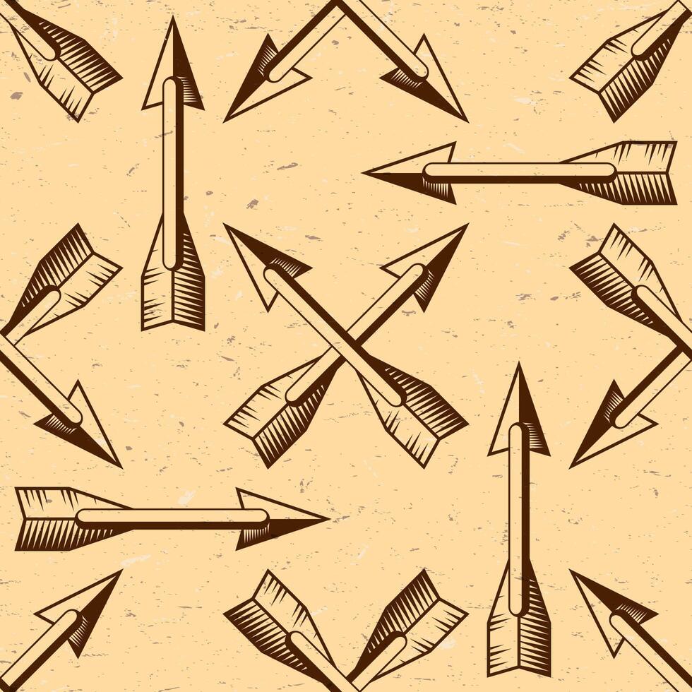 Seamless pattern with vintage arrows vector
