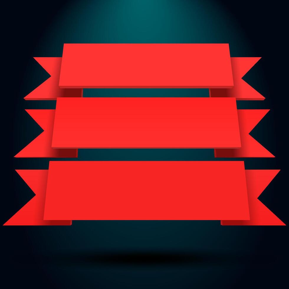 Infographic red 3D blue and red ribbons vector