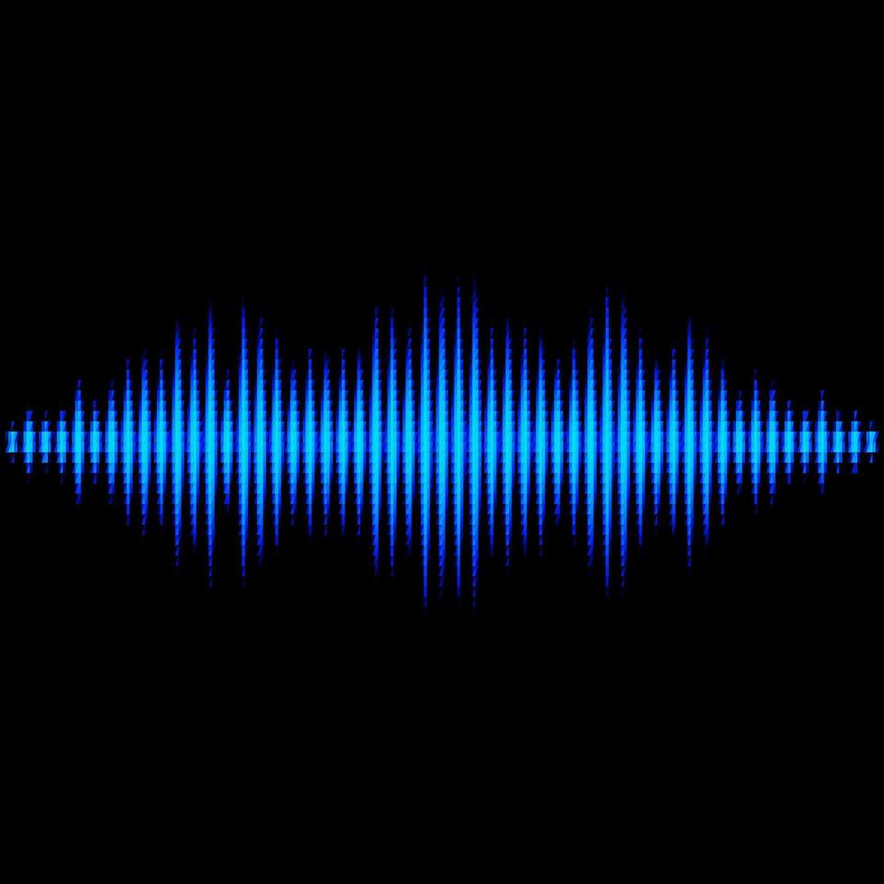 Blue sound waveform with triangular light filter vector