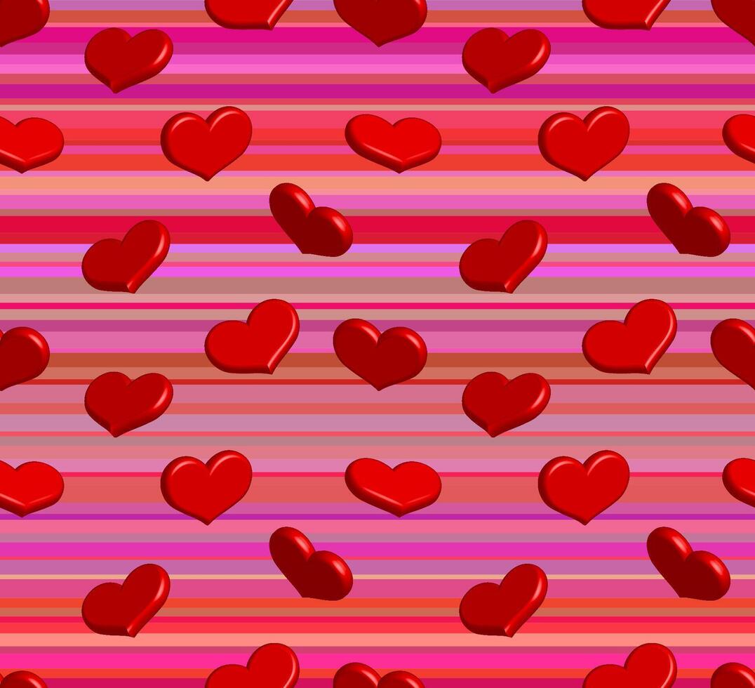 Valentine seamless pattern with shiny hearts vector