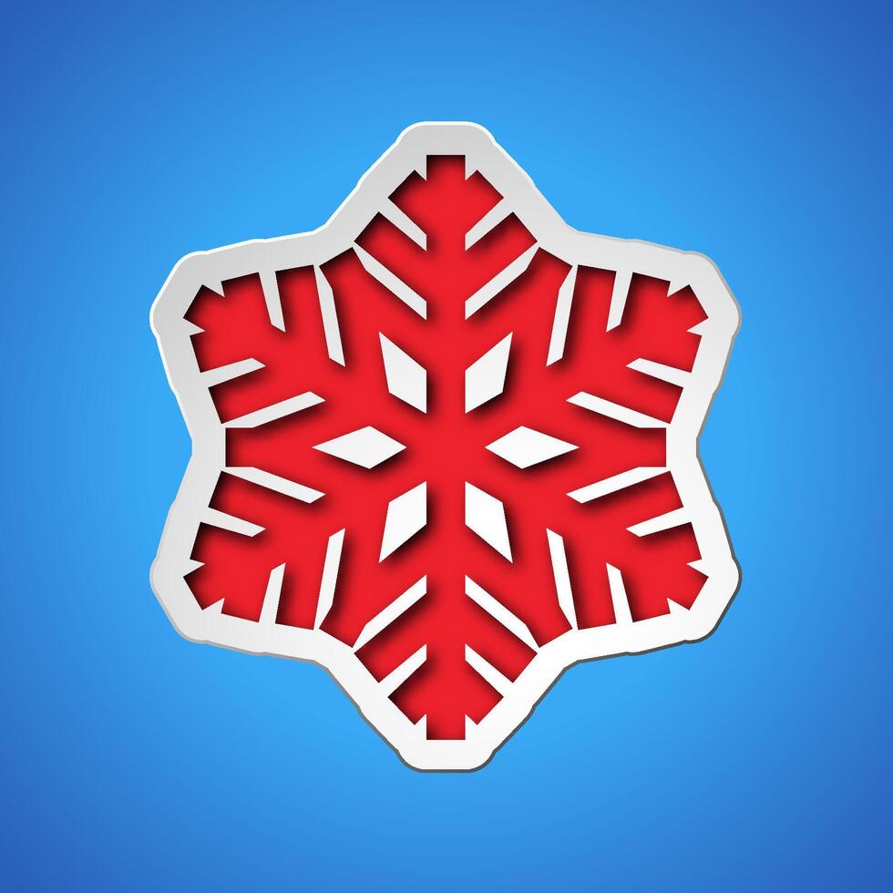 Cut out christmas snowflake vector