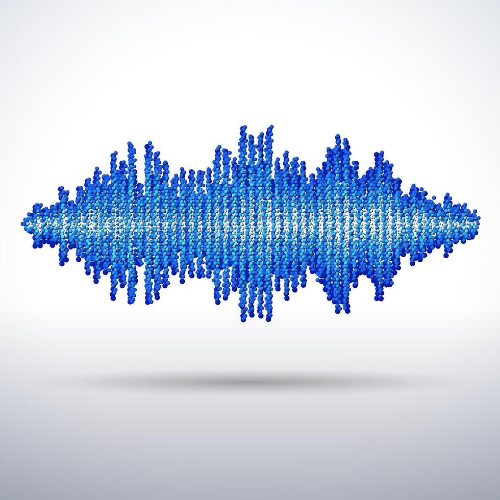 Sound waveform made of chaotic balls vector