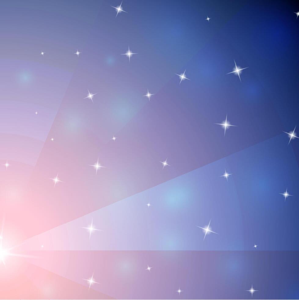 Abstract pink and blue mosaic galaxy with perspective vector