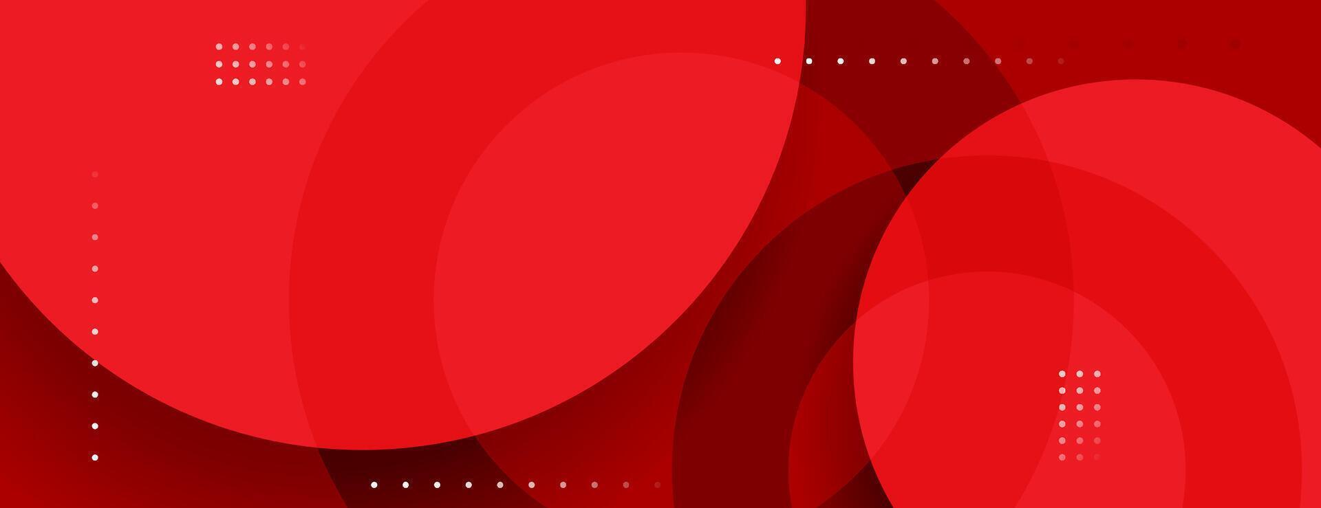 red geometric banner background with overlapping circles vector
