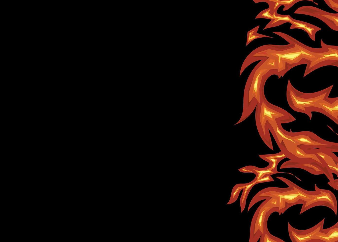 Fire Accent in Black Background vector