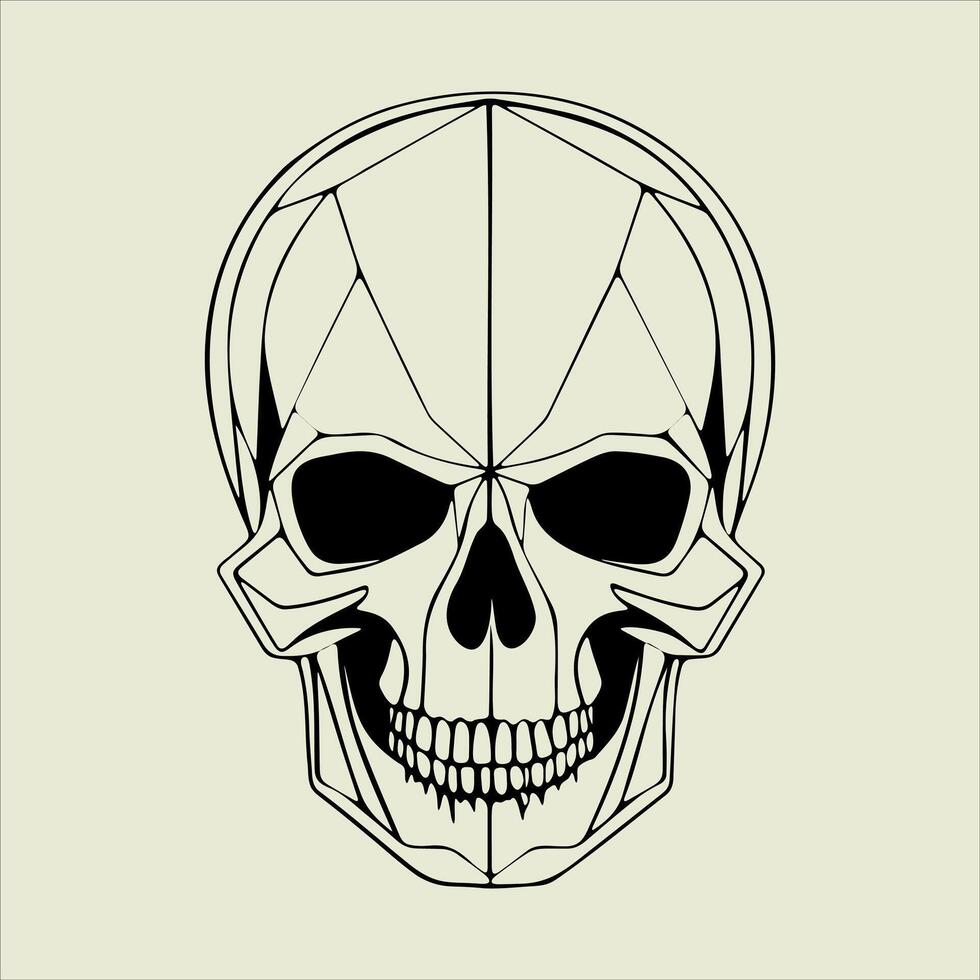 A skull with a geometric design on it vector