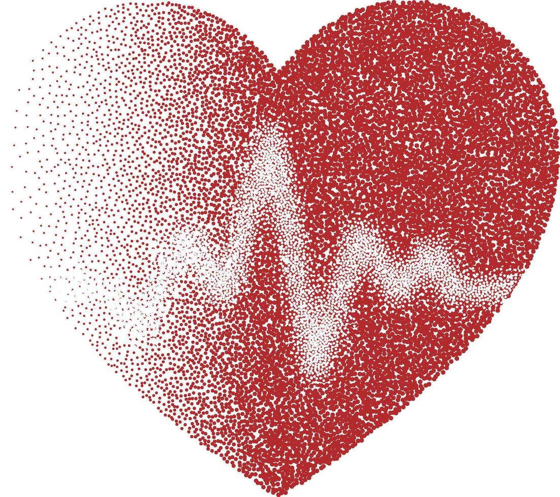 Stipple texture heart beat pulse motif modern medical design element vector