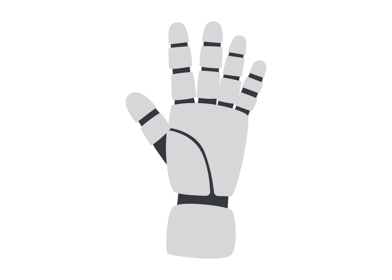 Technology concept. AI concept. Robots hand isolated on white background. vector