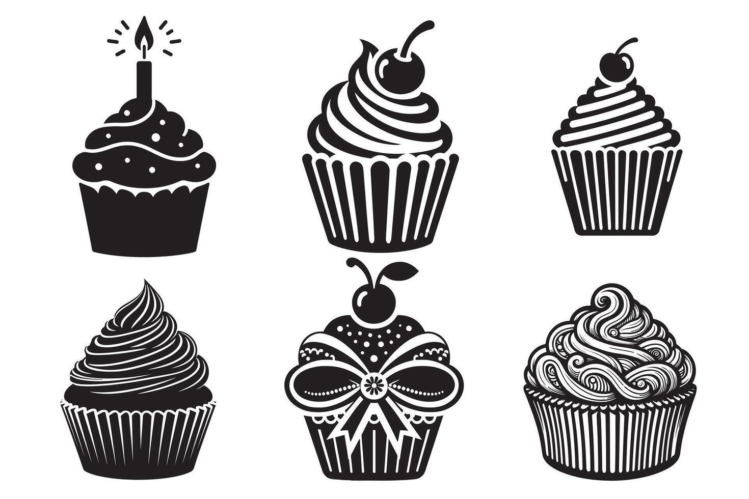 Cupcake silhouette EPS file vector