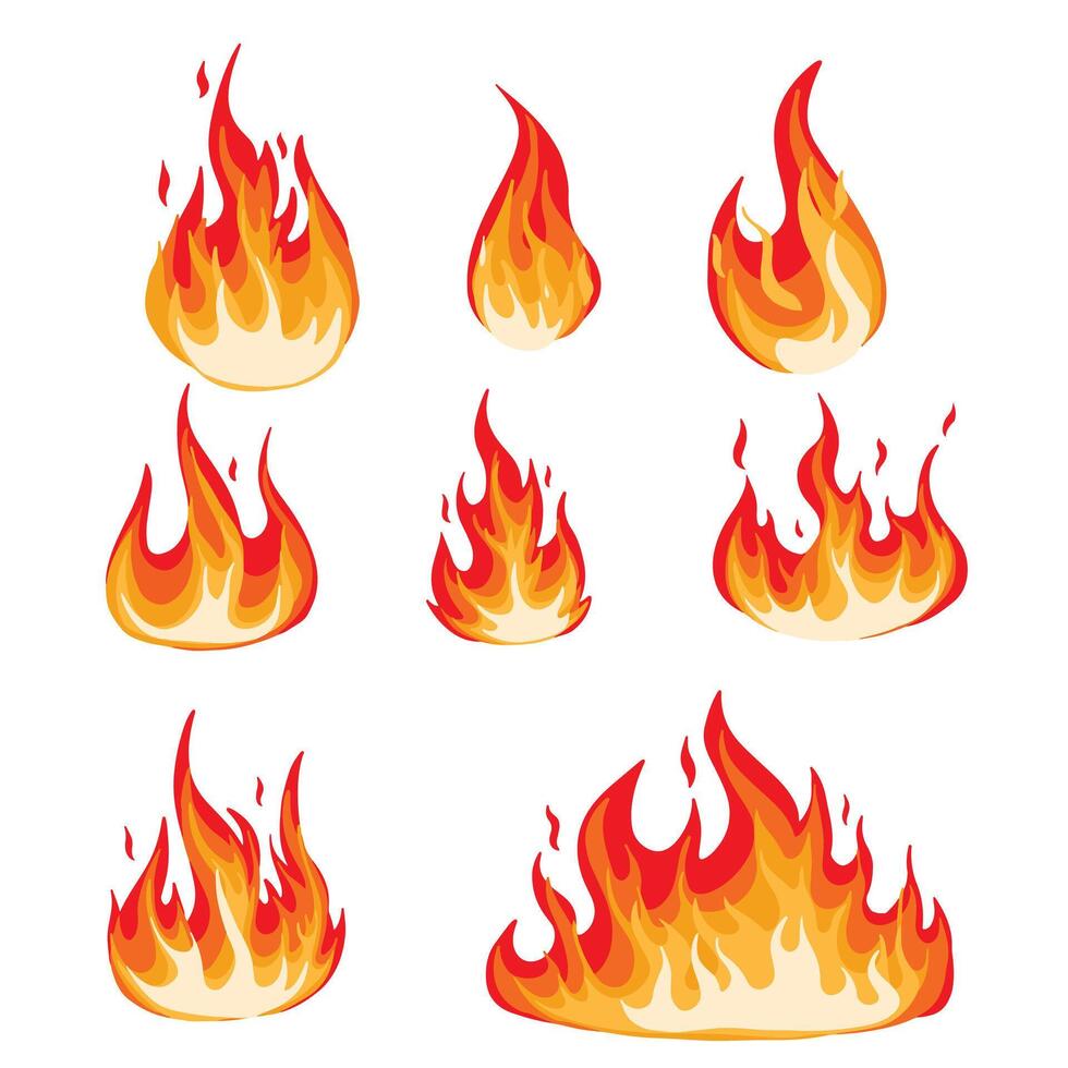 Set of Fire Illustration vector
