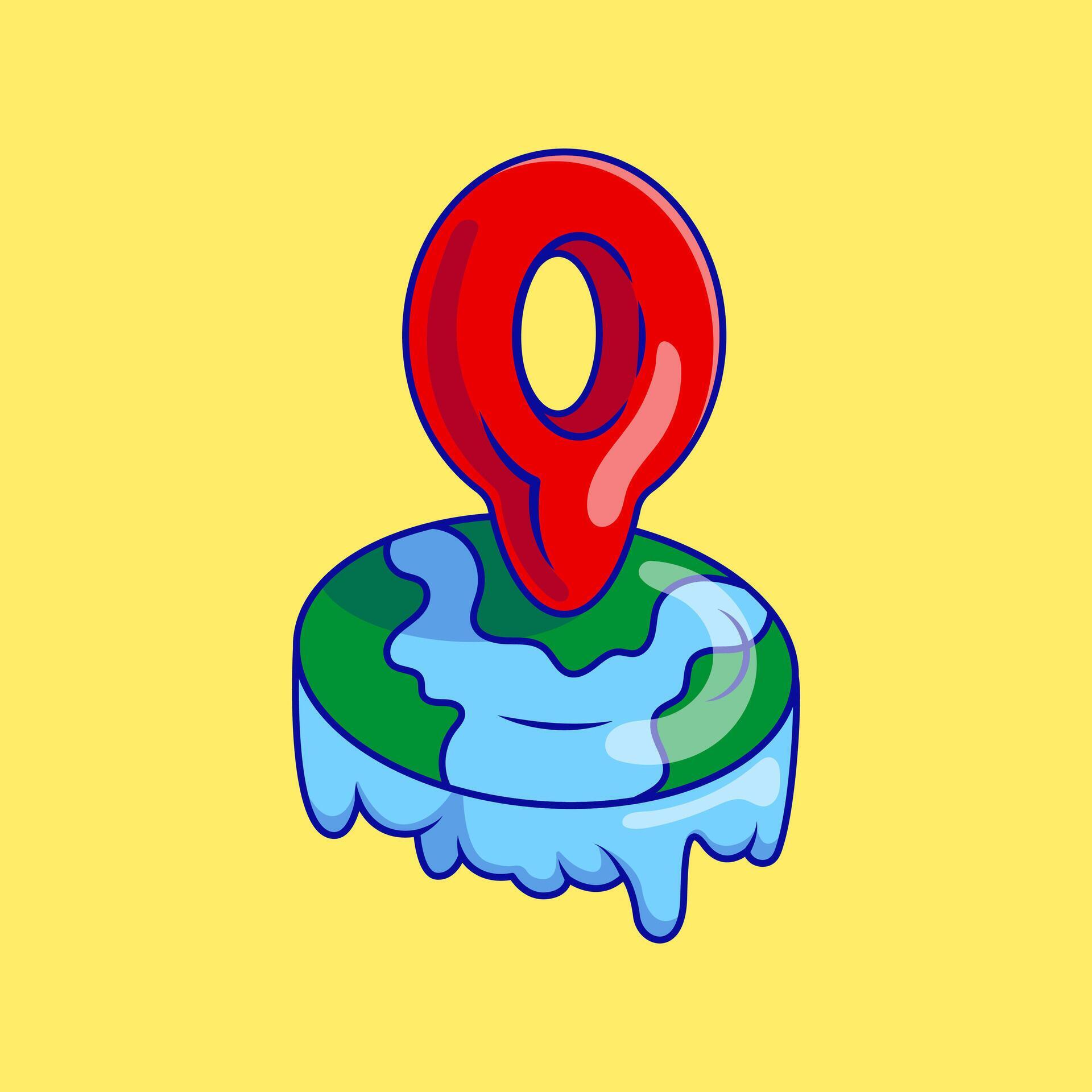 World Map Pinpoint Location Cartoon - World Map Pinpoint Location Cartoon Icon Illustration Enviromental And Ecology Concept Flat Cartoon Vector