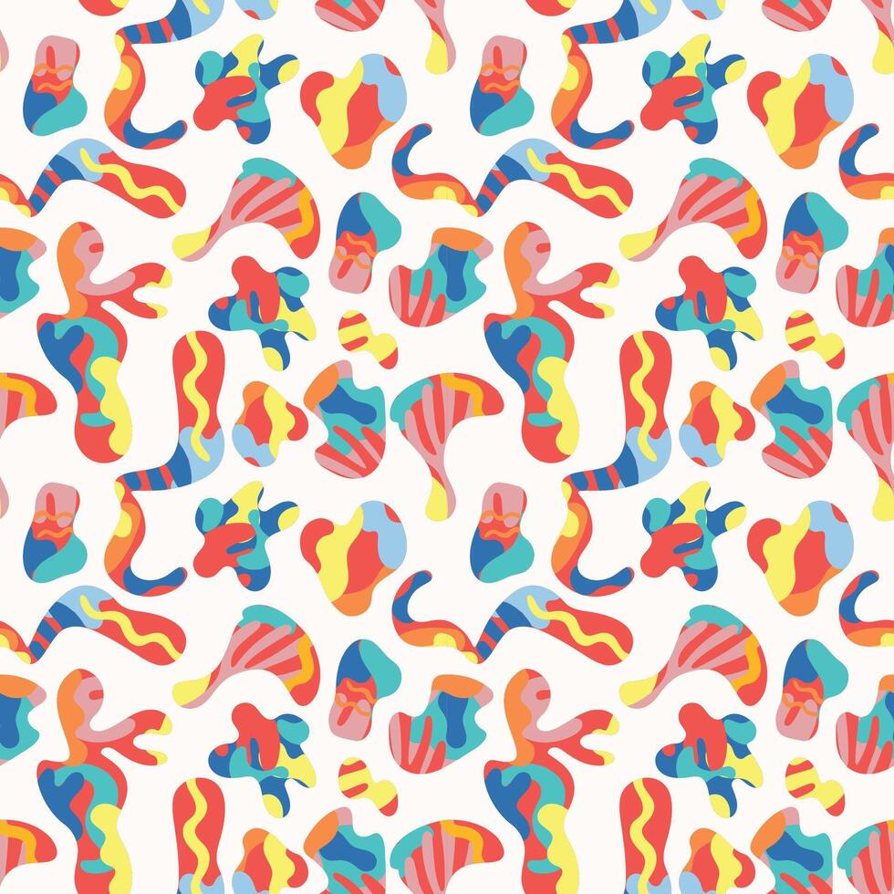 colorful abstract shape textile pattern vector
