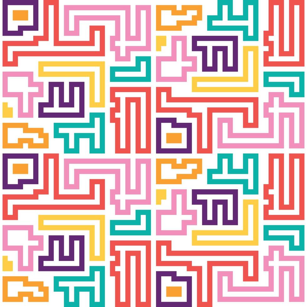 abstract colored line maze pattern vector