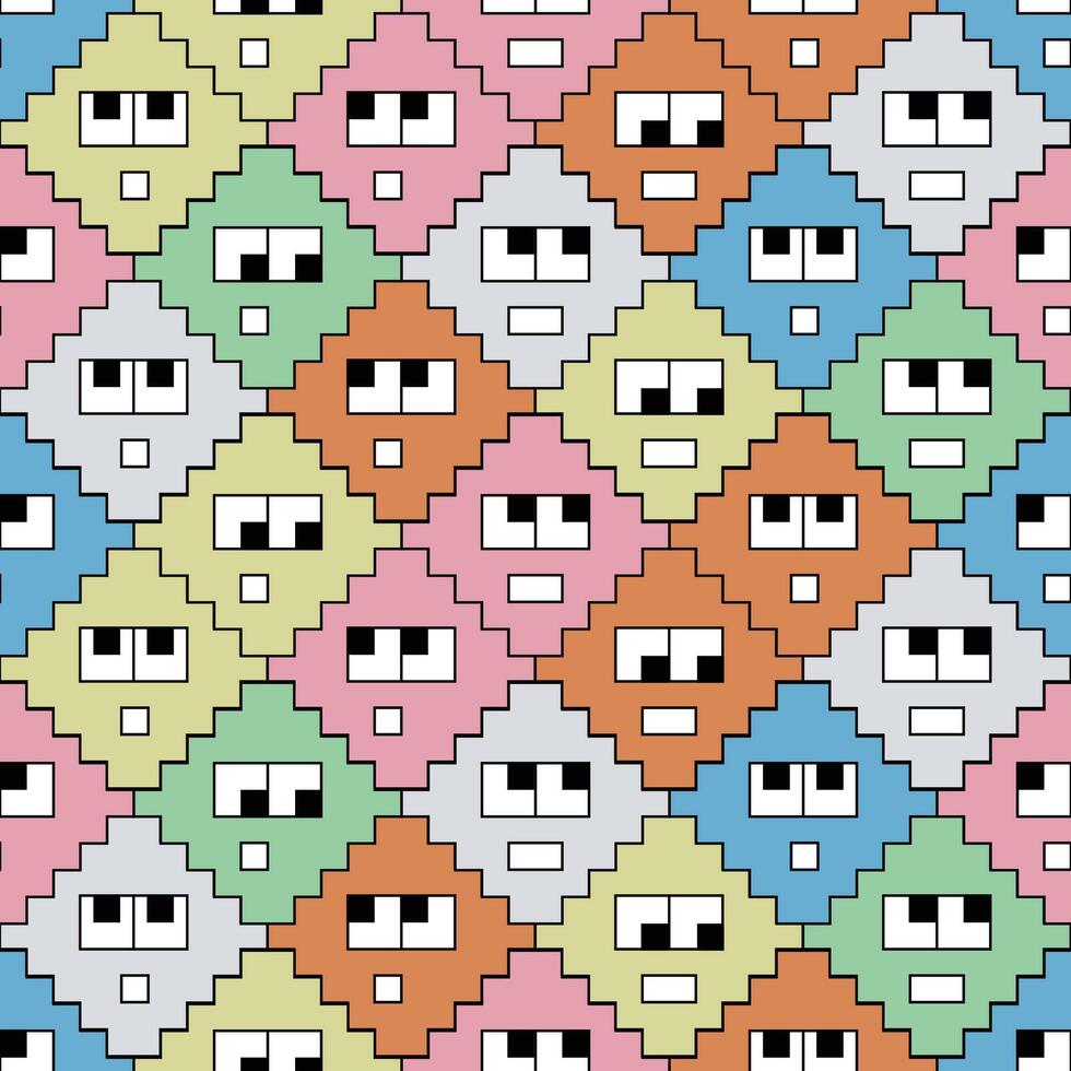 abstract doodle cartoon character pattern vector