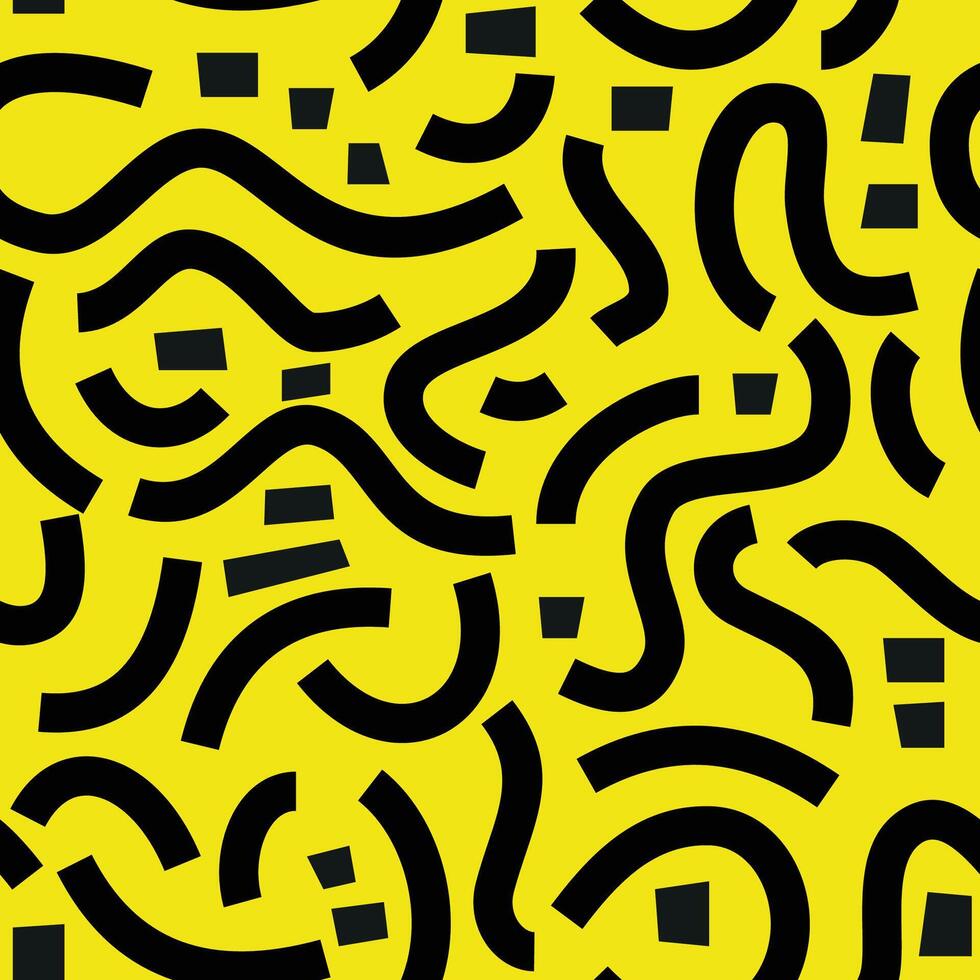 black yellow memphis seamless pattern vector