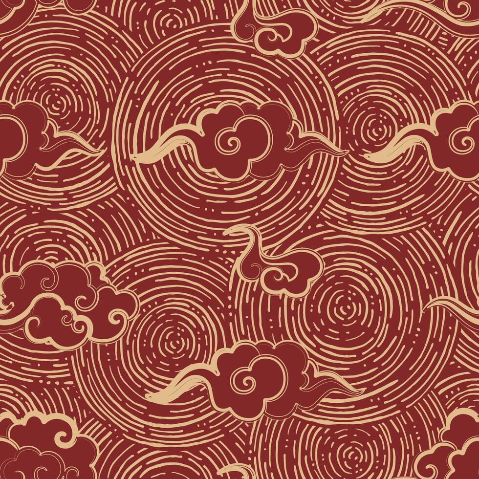 abstract chinese cloud fabric pattern vector