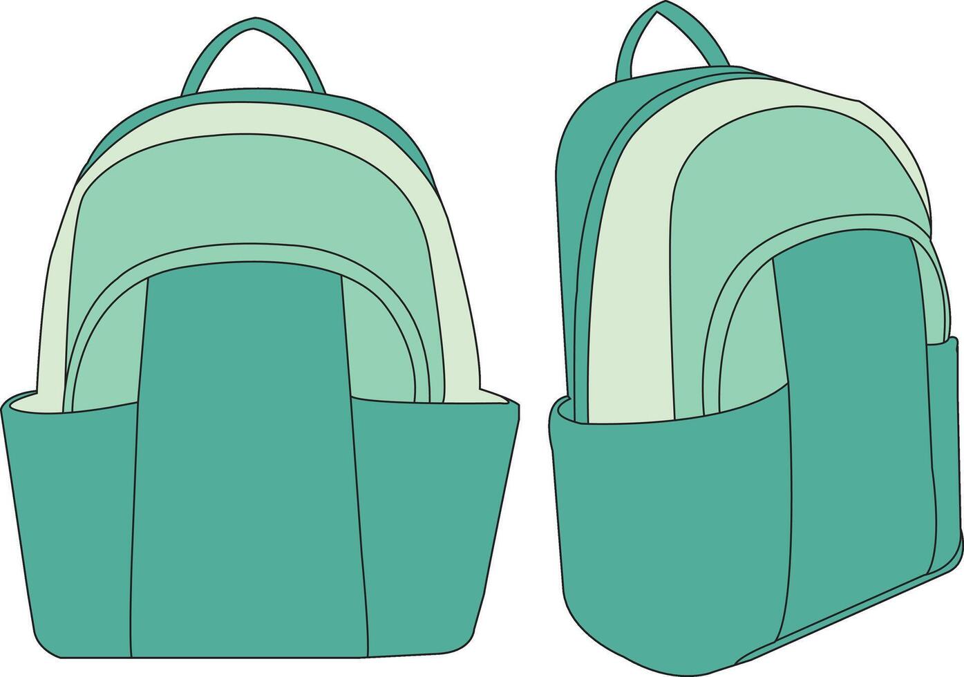 backpack school ccolorfull, cartoon backpack isolated, backpacks flat, Cartoon school backpacks vector
