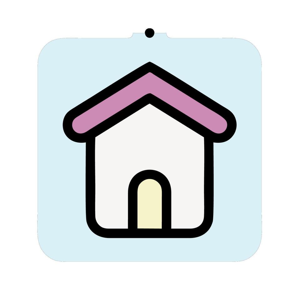 A house icon with a pink roof and a purple roof vector