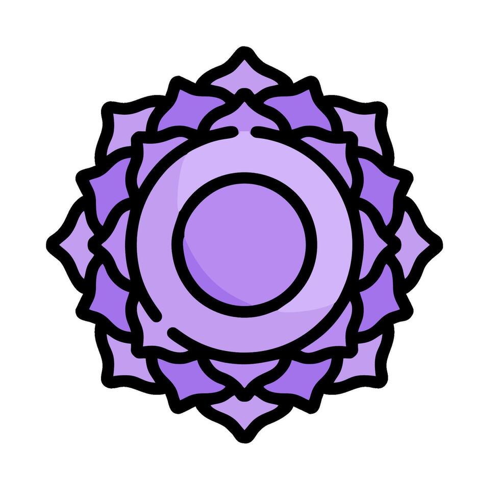 A purple flower with a circle in the center vector