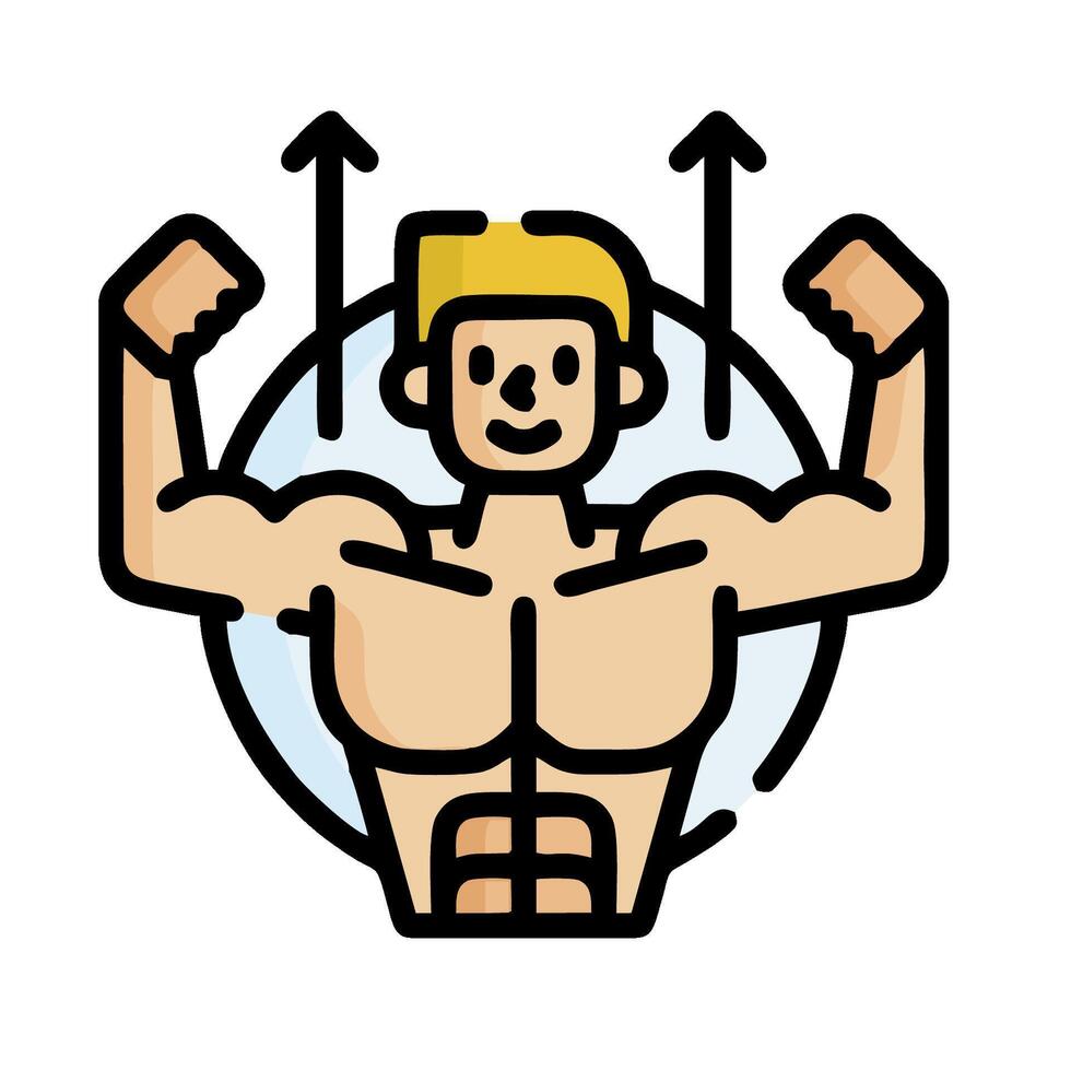 A man with a bodybuilding pose on a white background vector