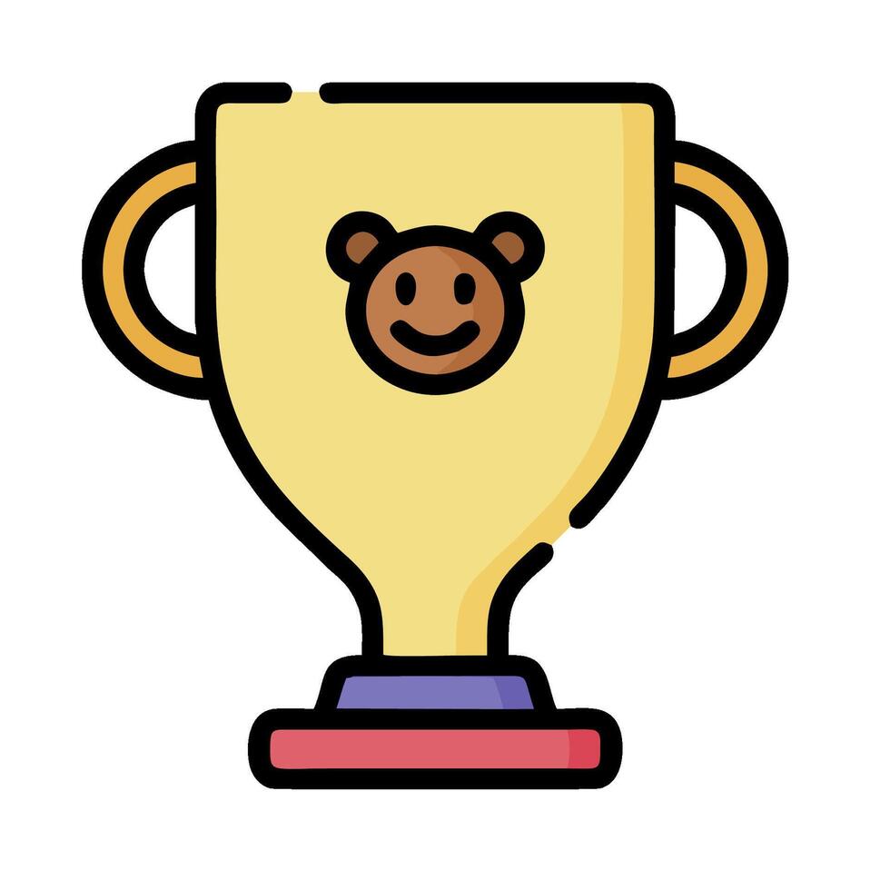 A trophy with a bear face on it vector