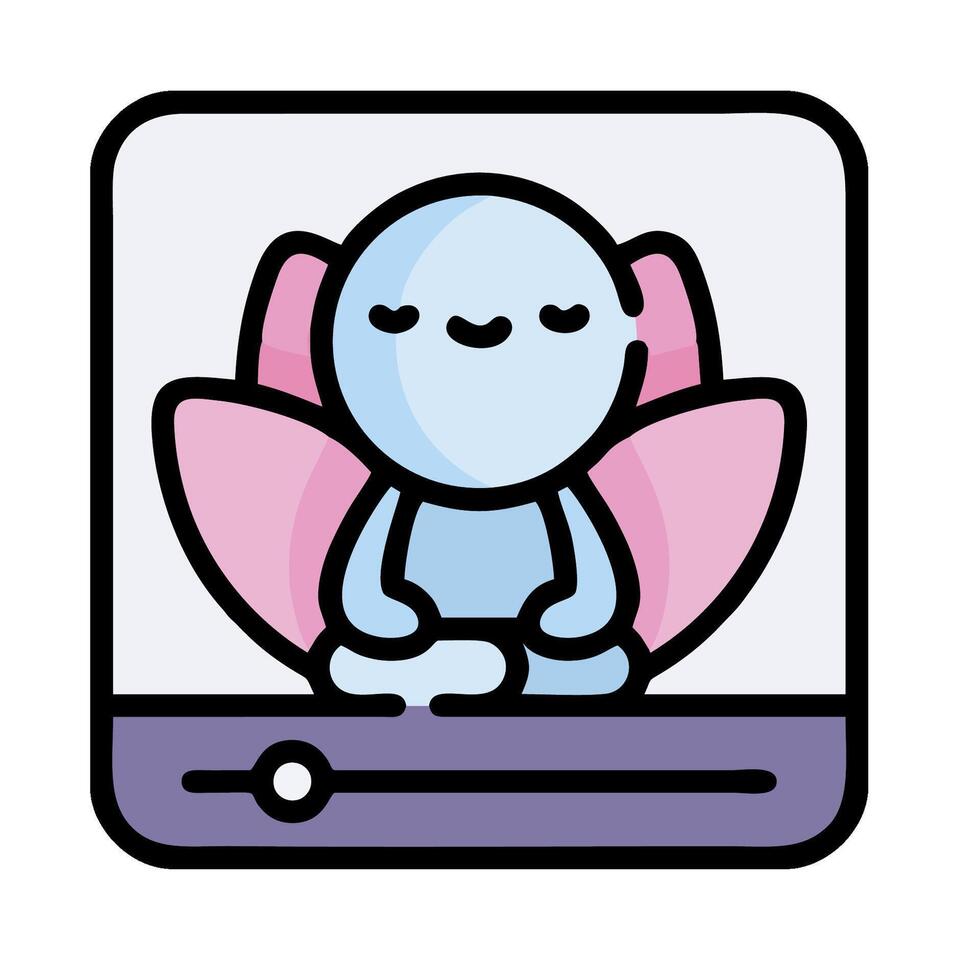 A cartoon character sitting on a lotus flower vector