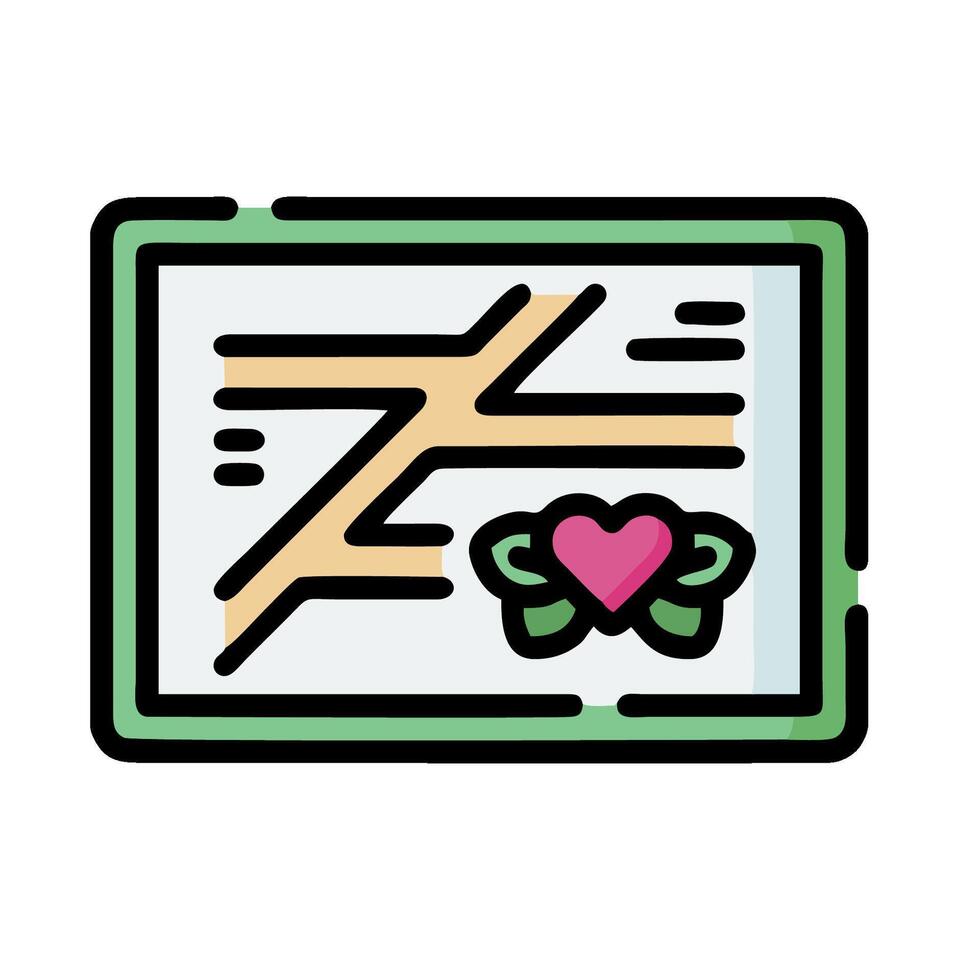 A map with a heart on it vector