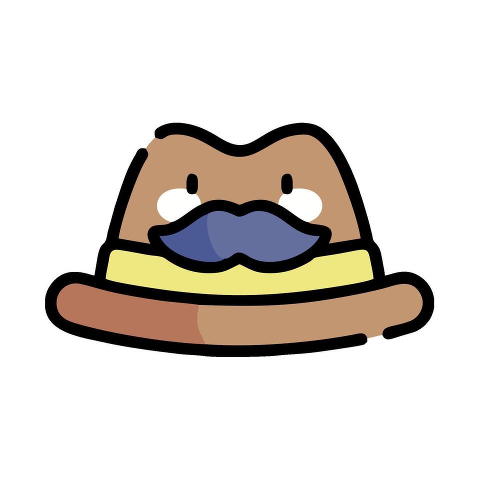 A hat with a mustache and mustache vector