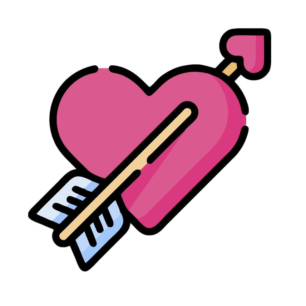 A pink heart with an arrow in it vector